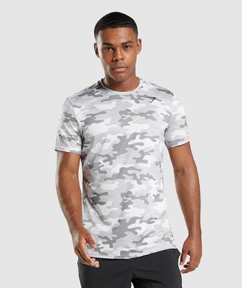 Gymshark Arrival Muške T Shirts Svijetlo Sive Maskirne | HR 2384UZG